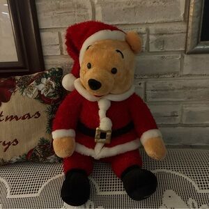 Disney Santa Winnie the Pooh Plush - Red and Black